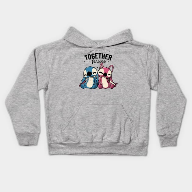 Together Forever Cute Lover Gift Kids Hoodie by eduely